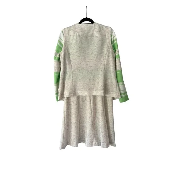 1960s Vintage Mod Striped Dress and Vest Coord Set - Picture 2 of 5